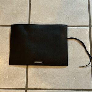 New Rebecca Minkoff Black Zippered Thin Clutch